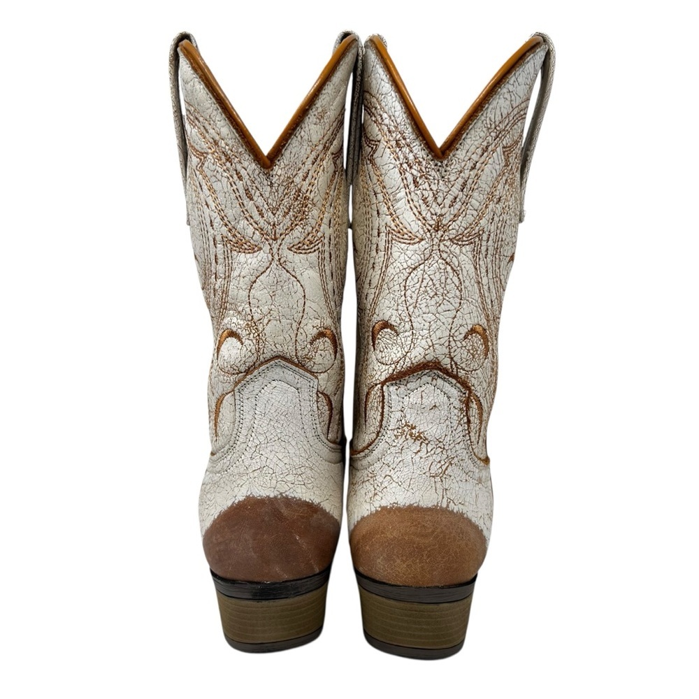 Sterling River Western Boots in White and Brown - Picture 7 of 11